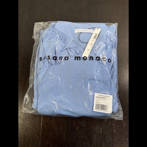 Susana Monaco Off The Shoulder High Low Hem Dress Vista/Blue Size XS - NWT - Picture 4 of 11